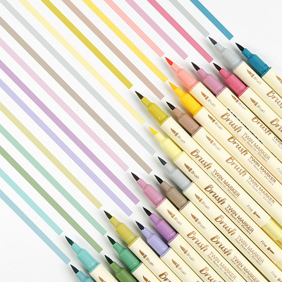 3db Retro színű kalligráfia ecsettoll készlet Barkácsolás Scrapbooking Crafts Puha hegy Kétoldalas Fine Liner Art betűkkel Rajzjelzők