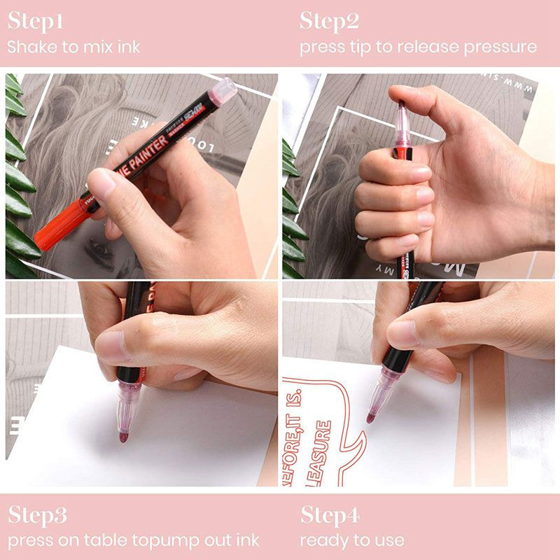 8/12 culori Contur vopsea Marker Glitter Pen Linii duble Art Markers Pixuri Highlighter Desen Scrapbooking Pictura Doodling