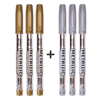 2 bucăți pixuri de marcare colorate pentru vopsea, metal, Sharpie, aur și argint, 1,5 mm, rechizite pentru studenți, pix pentru artizanat, pictură artistică
