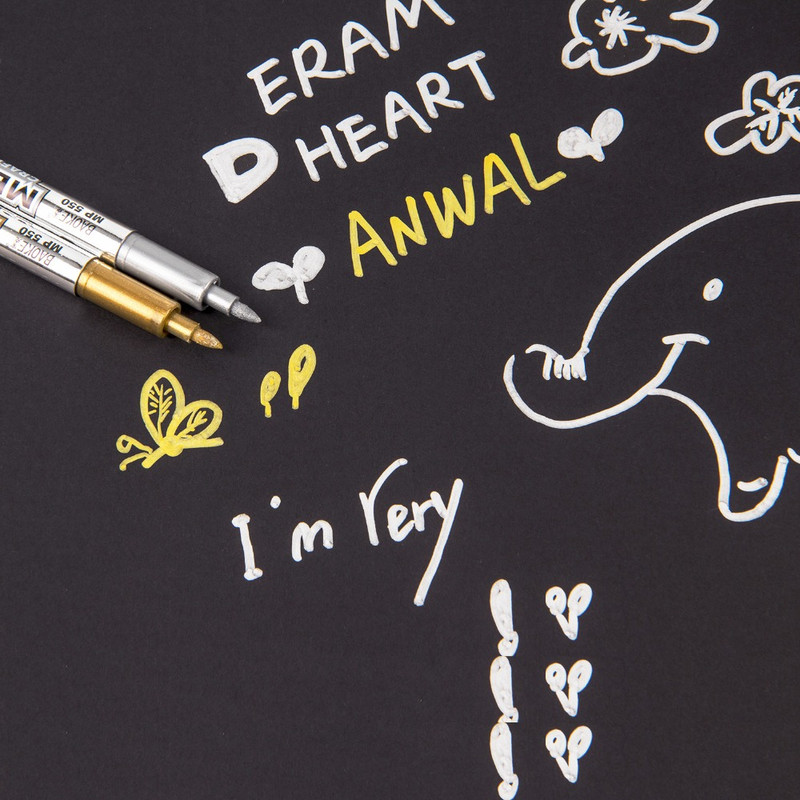 2 bucăți pixuri de marcare colorate pentru vopsea, metal, Sharpie, aur și argint, 1,5 mm, rechizite pentru studenți, pix pentru artizanat, pictură artistică