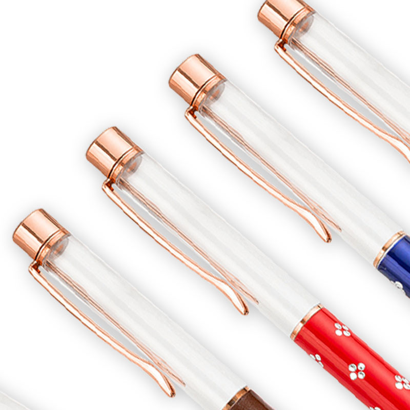 Nova DIY kemijska olovka s praznom tubom, samopuneća zlatna folija, uljna kristalna olovka za poklon, metalna olovka s cvijećem, školski uredski pribor