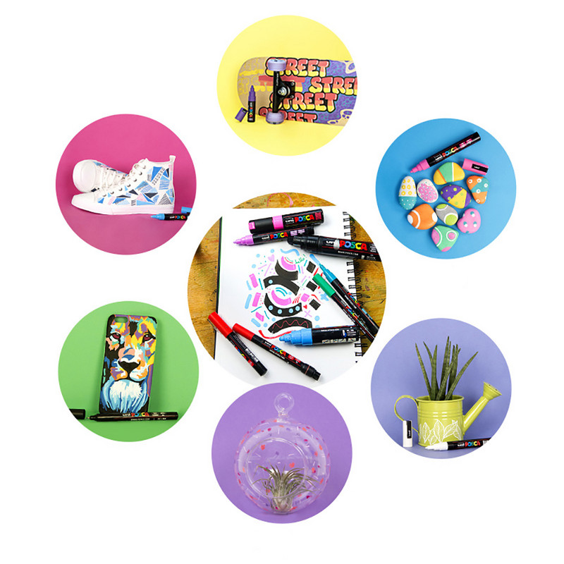 1 vnt UNI POSCA žymeklio rašiklis PC-3M POP plakatas Grafiti žymeklis vandeniui atsparus studentų biuro reikmenys tapybos meno raštinės reikmenys 31 spalva