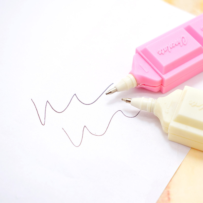 2Pcs Funny Novetly Chocolate Design Kemijske olovke Modne kemijske olovke za djevojčice i dječake Materijal kemijske olovke Escolar Bolis Escolares Školski pribor