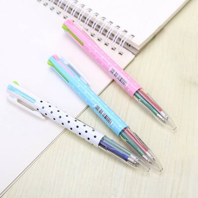 Nova višebojna kemijska olovka 4 u 1 kemijske olovke u boji Kawaii papirnate olovke za pisanje 0,5 mm Kreativni uredski školski pribor