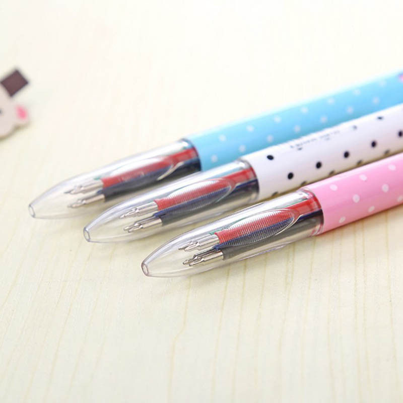 Nova višebojna kemijska olovka 4 u 1 kemijske olovke u boji Kawaii papirnate olovke za pisanje 0,5 mm Kreativni uredski školski pribor