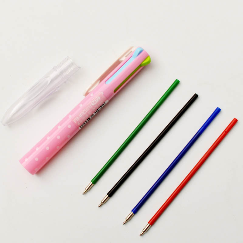 Nova višebojna kemijska olovka 4 u 1 kemijske olovke u boji Kawaii papirnate olovke za pisanje 0,5 mm Kreativni uredski školski pribor