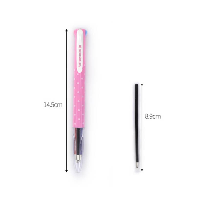 Nova višebojna kemijska olovka 4 u 1 kemijske olovke u boji Kawaii papirnate olovke za pisanje 0,5 mm Kreativni uredski školski pribor