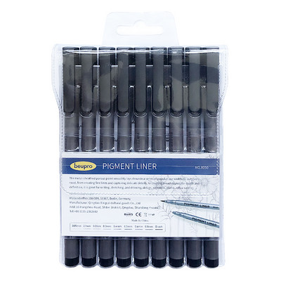 9Pcs/Set Profession Pigment Liner Micron Ink Art Marker Pen za crtanje skica Stripovi Micron Liner Kist Hook Line Pens pribor