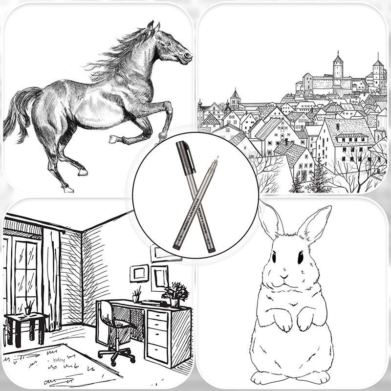 9Pcs/Set Profession Pigment Liner Micron Ink Art Marker Pen za crtanje skica Stripovi Micron Liner Kist Hook Line Pens pribor