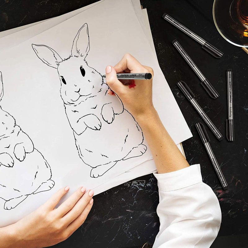 9Pcs/Set Profession Pigment Liner Micron Ink Art Marker Pen za crtanje skica Stripovi Micron Liner Kist Hook Line Pens pribor