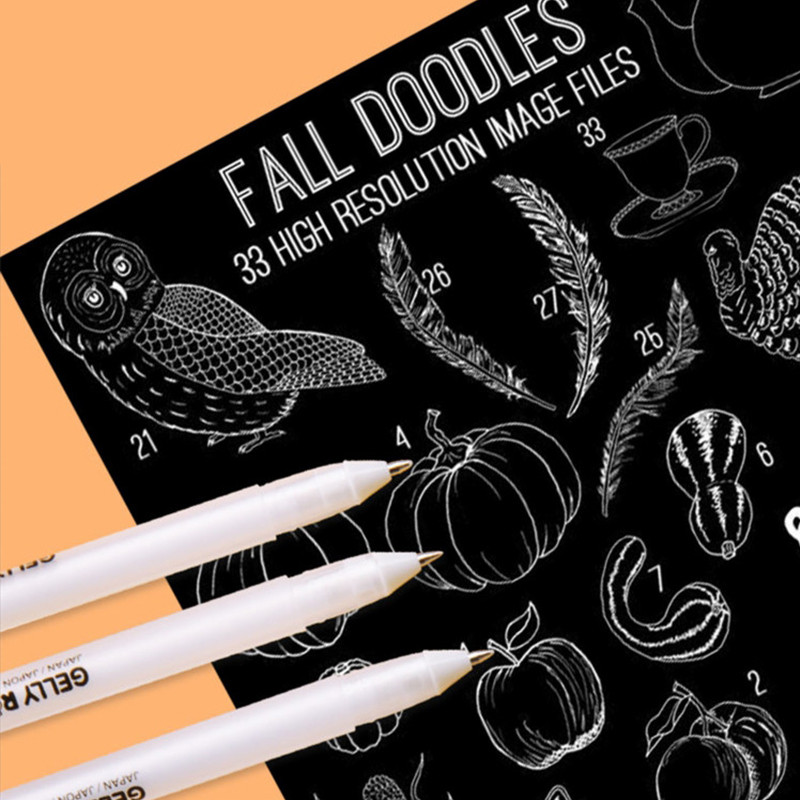 3 τεμ./παρτίδα Sakura White Gel στυλό μελάνι Classic Gelly Roll Art Highlight Μαρκαδόρο Φωτεινό λευκό ασημί Χρυσό ζωγραφική στυλό ζωγραφικής