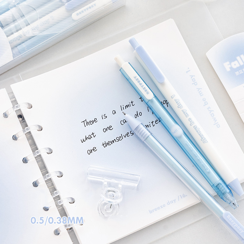 5pcs/Set Gel olovke Gradient djevojački stil crne tinte Ručna uvlačna olovka za pisanje Slatki uredski pribor za školu Poklon