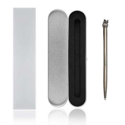 1 gab. Radošs metāls, jauka pūces forma, reklāma, lodīšu pildspalvas Skolas piederumi biroja piederumi, lodīšu pildspalvas, 4 krāsu dāvanas