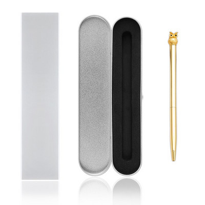 1 gab. Radošs metāls, jauka pūces forma, reklāma, lodīšu pildspalvas Skolas piederumi biroja piederumi, lodīšu pildspalvas, 4 krāsu dāvanas