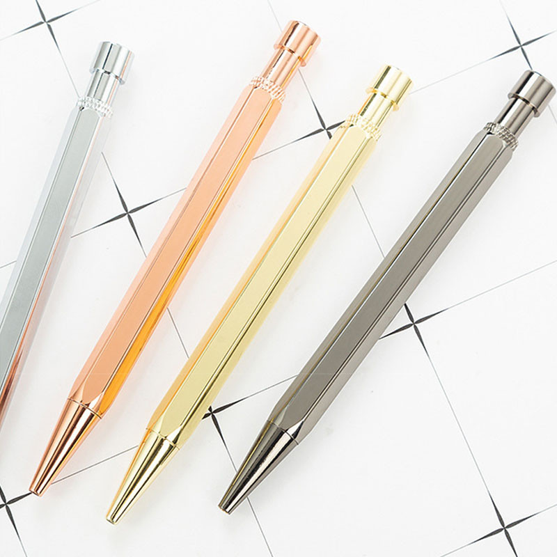 Metāla augstas kvalitātes misiņa lodīšu pildspalvas Jaunas presē vītņotas vara lodīšu pildspalvas Radošas studentu dāvanas Gēla pildspalvas biroja piederumi