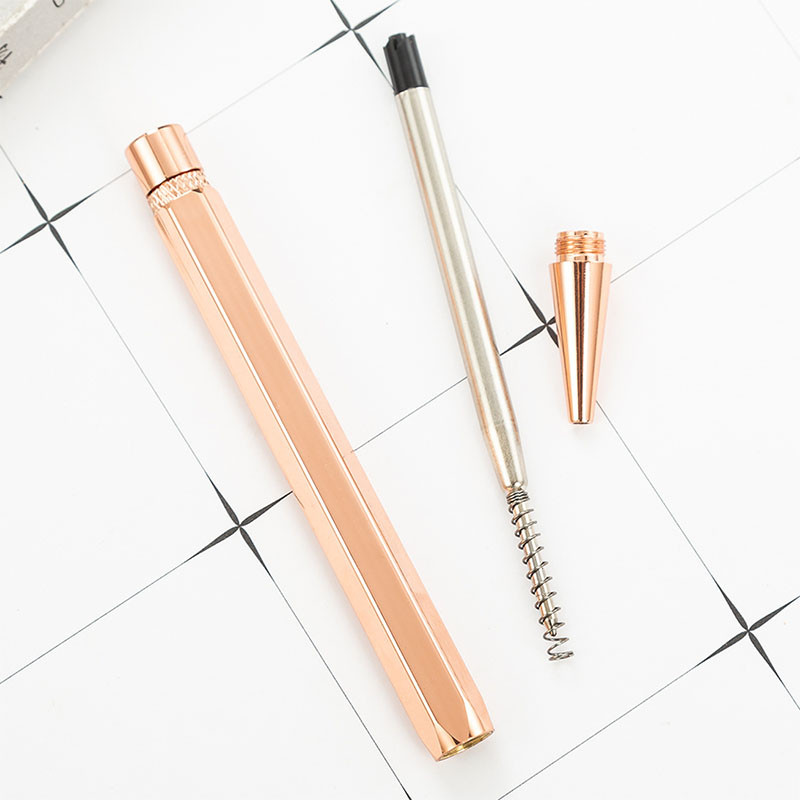 Metāla augstas kvalitātes misiņa lodīšu pildspalvas Jaunas presē vītņotas vara lodīšu pildspalvas Radošas studentu dāvanas Gēla pildspalvas biroja piederumi