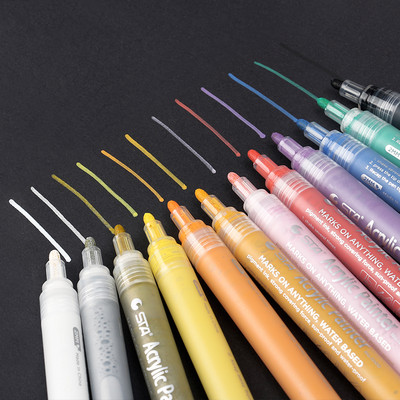 1 db akrilfesték festő toll vízbázisú pigment tinta jelölő toll sziklaüveg porcelán bögre faszövet festéshez firkáláshoz