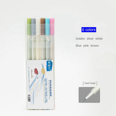 6/12 boja Akrilna metalna flomaster olovka za spomenare, rukotvorine, četka za izradu čestitki, okrugla glava, umjetnička olovka, pribor za crtanje
