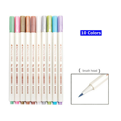 6/12 boja Akrilna metalna flomaster olovka za spomenare, rukotvorine, četka za izradu čestitki, okrugla glava, umjetnička olovka, pribor za crtanje