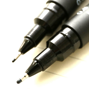 6 τμχ/παρτίδα Πένα σχεδίασης Fineliner Ultra Fine Line Art Marker Black Ink 005 01 02 03 05 08 Στυλό σχεδίασης Micron Σχολικό Σετ