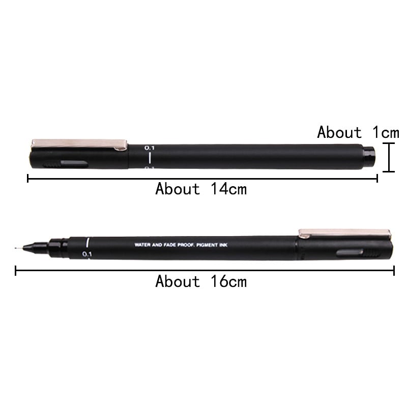 6pcs/lot Pin Drawing Pen Fineliner Ultra Fine Line Art Marker crna tinta 005 01 02 03 05 08 Micron Drawing Pen Office School Set