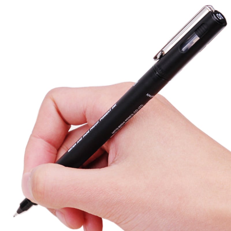 6pcs/lot Pin Drawing Pen Fineliner Ultra Fine Line Art Marker crna tinta 005 01 02 03 05 08 Micron Drawing Pen Office School Set