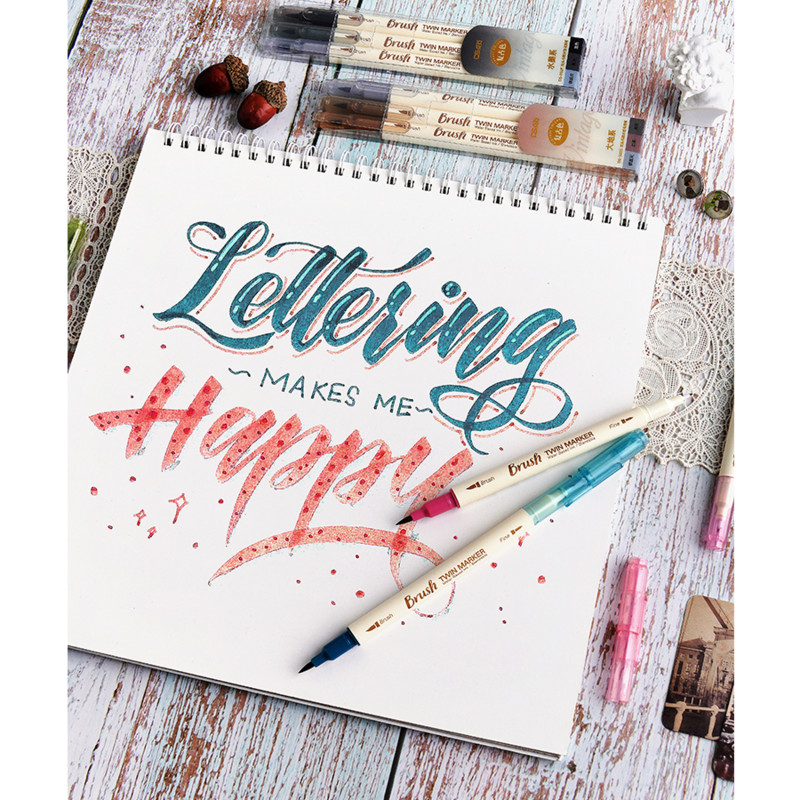 3 komada retro kista u boji set markera s dvostranim finim linerom Tinta na bazi vode koja se može miješati akvarelnom umjetničkom bojom za crtanje F133