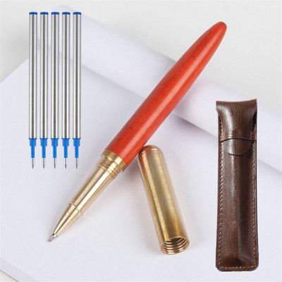 Metal nou de înaltă calitate, lemn de santal roșu, abanos, aripă de pui, cadou luxos de cupru, stilou, papetărie, articole de birou