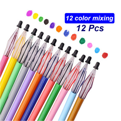 12 komada višebojnih dopuna za gel olovke, dopuna za dijamantnu glavu, učenik, škola, uredski pribor, podaci o praćenju dostupnih 12 boja