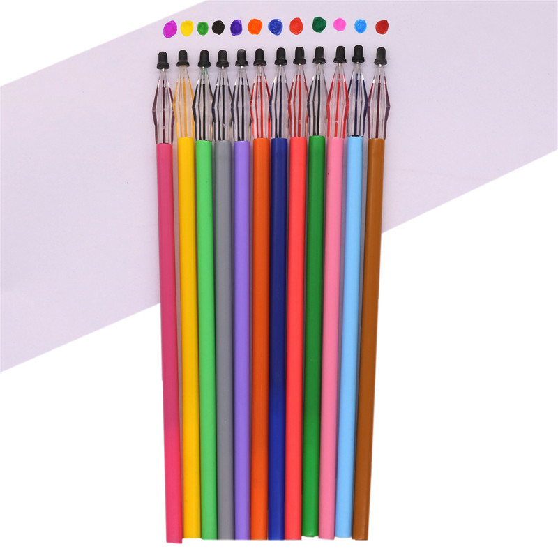 12 komada višebojnih dopuna za gel olovke, dopuna za dijamantnu glavu, učenik, škola, uredski pribor, podaci o praćenju dostupnih 12 boja
