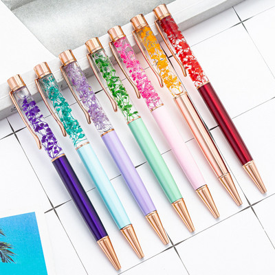 Kemijska olovka Kawaii Creative Eternal Flower Metalne kristalne kemijske olovke Studentski pribor Uredska olovka s natpisom prilagođenog logotipa