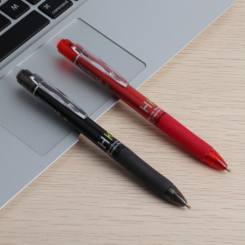 4 vnt. gelio rašiklis, guminis, ištrinamas rašiklis, importuotas rašalo temperatūros reguliatorius, trinamas rašiklis Mėlynos-juodos spalvos, nutrinami rašikliai mokyklos biurui