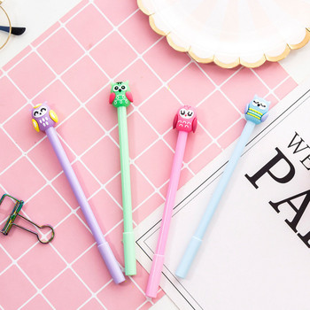 4 части Lytwtw\'s Cartoon Kawaii Cute Owl Creative School Office Корейски канцеларски материали Sweet Pretty Lovely Funny Bird Gel Pen