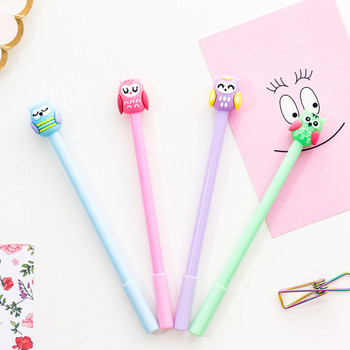4 части Lytwtw\'s Cartoon Kawaii Cute Owl Creative School Office Корейски канцеларски материали Sweet Pretty Lovely Funny Bird Gel Pen