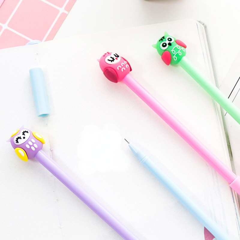 4 komada Lytwtw's Cartoon Kawaii Slatka sova Kreativna školska uredska korejska dopisnica Sweet Pretty Pretty Funny Bird Gel Pen