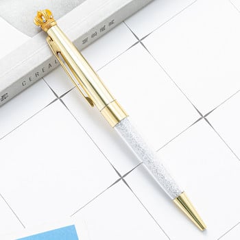 1 τεμάχια Lytwtw\'s Stationery Crown Crystal στυλό γραφείου Σχολική προμήθεια Spinning Metal Luxury Roller Rose Gold