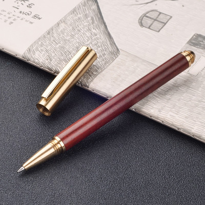 Vintage koka korpusa lodīšu pildspalva Misiņa lodīšu rullīšu pildspalva Metāla vāciņš Lodīšu pildspalva Kancelejas preces Skolas Biznesa Dāvanas Izejmateriāli Piegāde