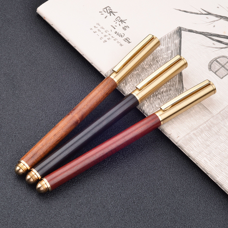 Vintage koka korpusa lodīšu pildspalva Misiņa lodīšu rullīšu pildspalva Metāla vāciņš Lodīšu pildspalva Kancelejas preces Skolas Biznesa Dāvanas Izejmateriāli Piegāde