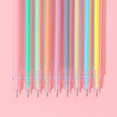 9gab./komplekts Gēla pildspalva Krāsaini šķidrās tintes uzpildīšanas stieņi 9 Krāsu rakstīšana Zīmējums Glezniecība Kawaii Rakstāmpiederumi Marķieri Krāsu izcelšanas pildspalvas