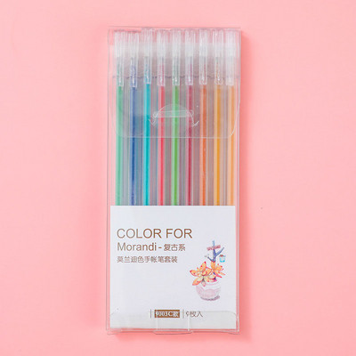 9gab./komplekts Gēla pildspalva Krāsaini šķidrās tintes uzpildīšanas stieņi 9 Krāsu rakstīšana Zīmējums Glezniecība Kawaii Rakstāmpiederumi Marķieri Krāsu izcelšanas pildspalvas