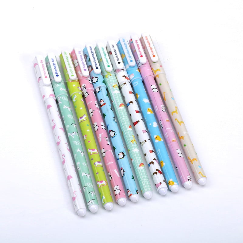 10 kom/lot Cute Flamingo gel olovke Kawaii 0,38 mm 10 boja Olovka s potpisom za pisanje školski pribor escolar