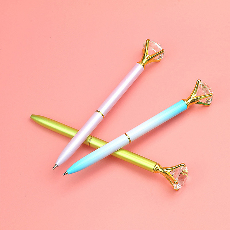 2 kom. velika dijamantna kristalna kemijska olovka Studentski pribor Uredski poslovni darovi Kemijska olovka s perom od kamenčića 1,0 mm