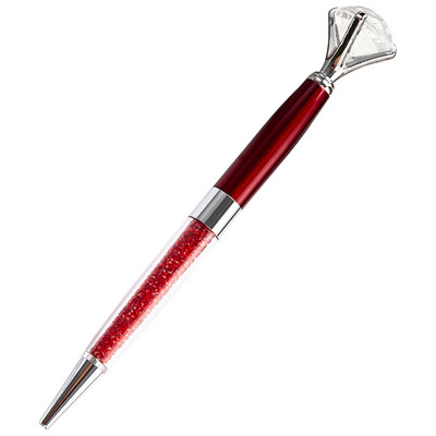 Prilagođeni logotip Novi stil, velika dijamantna metalna kemijska olovka s kristalnom vjenčanom luksuznom olovkom za poklon Kemijska olovka za oglašavanje studenata