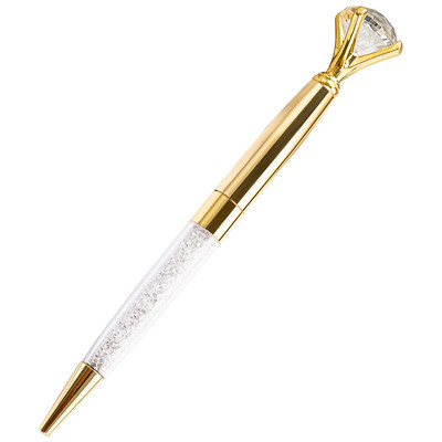 Prilagođeni logotip Novi stil, velika dijamantna metalna kemijska olovka s kristalnom vjenčanom luksuznom olovkom za poklon Kemijska olovka za oglašavanje studenata
