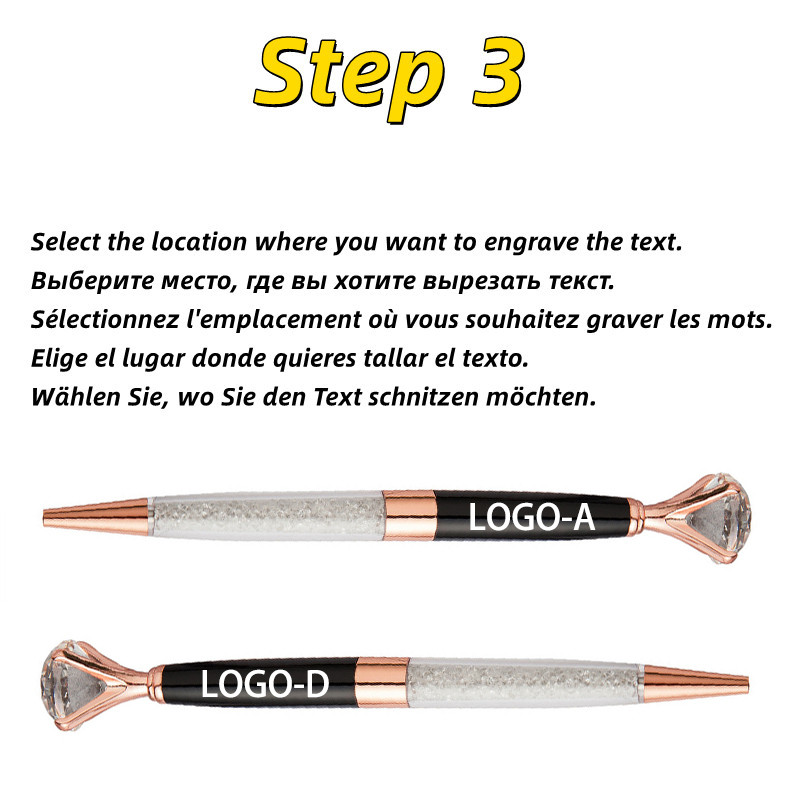 Prilagođeni logotip Novi stil, velika dijamantna metalna kemijska olovka s kristalnom vjenčanom luksuznom olovkom za poklon Kemijska olovka za oglašavanje studenata