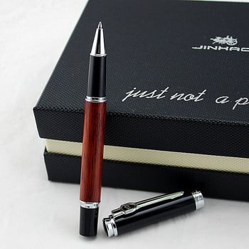 jinhao 8802 луксозна метална химикалка офис бизнес дървена Roller Ball Pen училищни пособия канцеларски материали подарък химикалка 0.7 пълнител химикалка