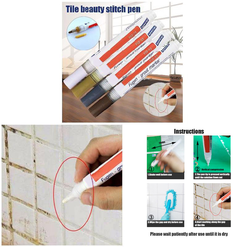 Plytelių skiedinio dangos žymeklis Sienų grindys Keraminės plytelės Tarpai Profesionalus taisymas Pieštukiniai dažai Rašiklio žymeklis Kanceliarinės prekės Marker Meno reikmenys