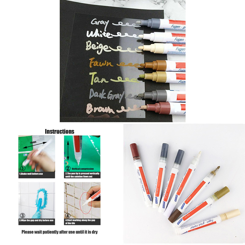 Plytelių skiedinio dangos žymeklis Sienų grindys Keraminės plytelės Tarpai Profesionalus taisymas Pieštukiniai dažai Rašiklio žymeklis Kanceliarinės prekės Marker Meno reikmenys