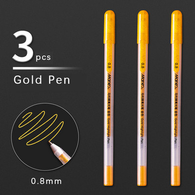 3 db 0,8 mm-es 1,0 mm-es 2,0 mm-es fehér tintás gél toll kiemelő jelölőtoll, finom hegy tanulói levélpapírokhoz, rajzművészethez, íráshoz iskolai kellékekhez