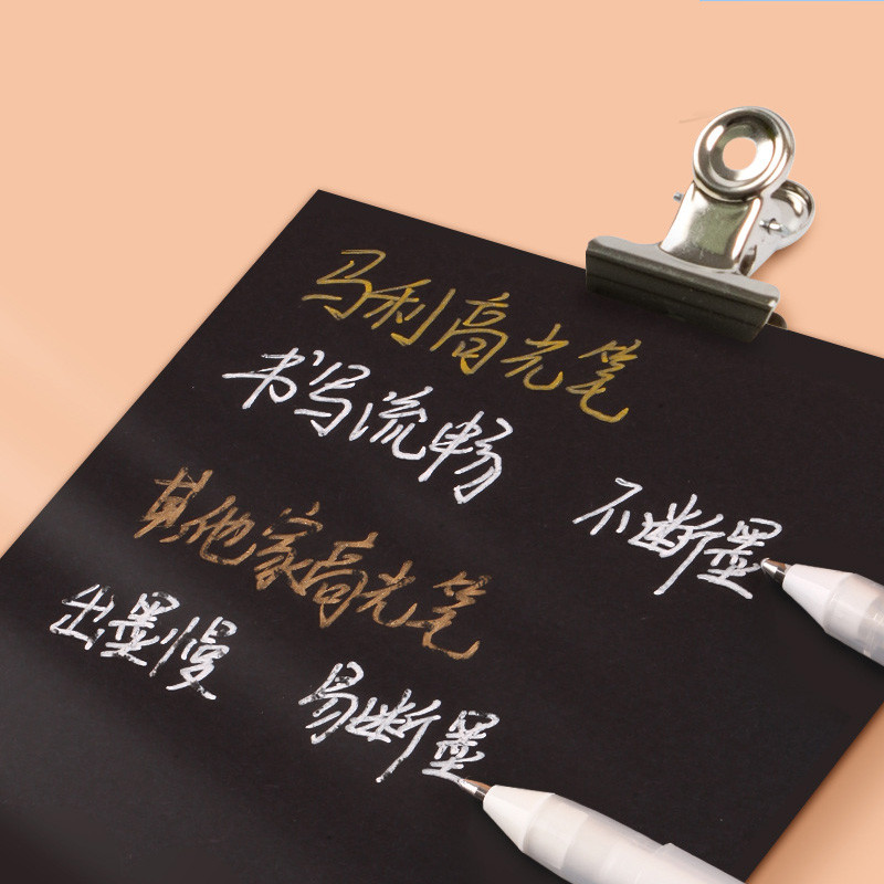 3 db 0,8 mm-es 1,0 mm-es 2,0 mm-es fehér tintás gél toll kiemelő jelölőtoll, finom hegy tanulói levélpapírokhoz, rajzművészethez, íráshoz iskolai kellékekhez